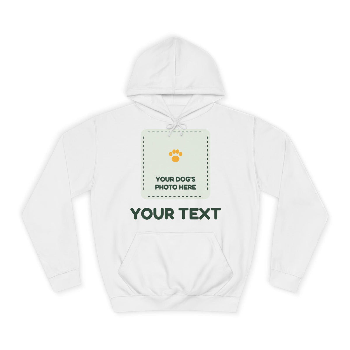Build your own hoodie with your dog's photo and text