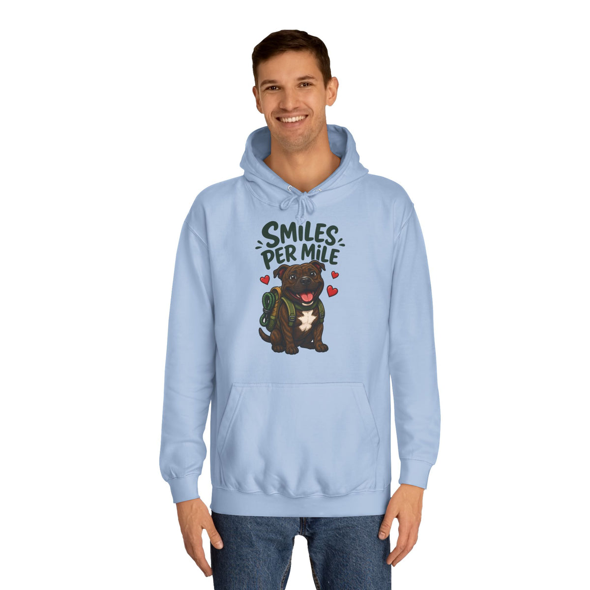 Smiles Per Mile Staffie Hoodie – Personalised