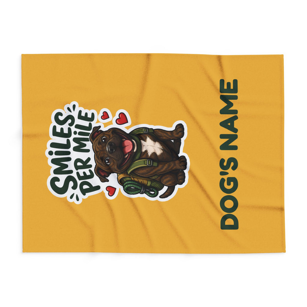 Smiles Per Mile Staffie Blanket – Personalised