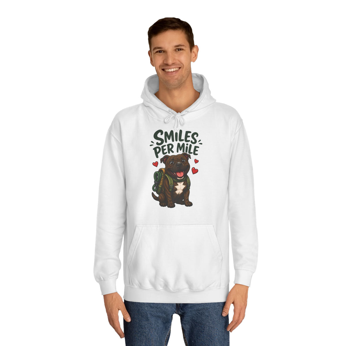 Smiles Per Mile Staffie Hoodie – Personalised