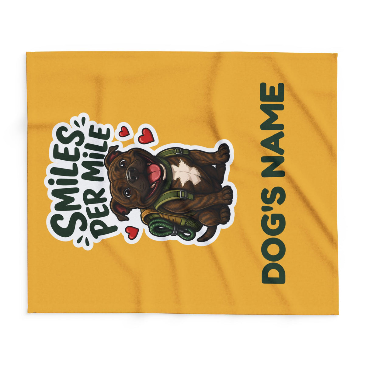 Smiles Per Mile Staffie Blanket – Personalised