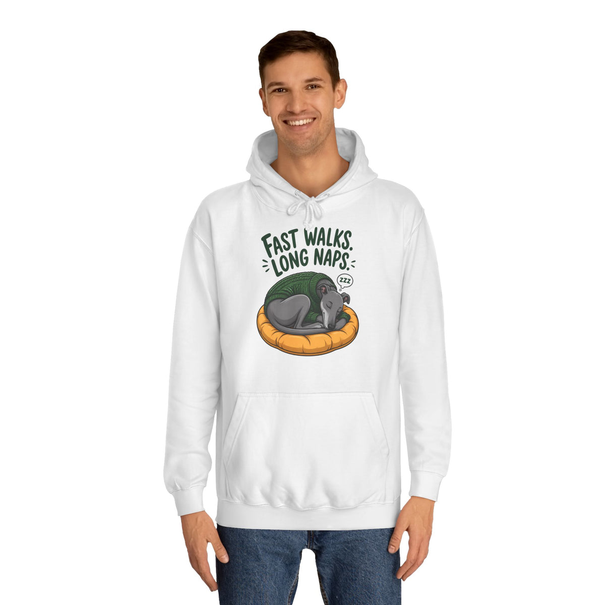 Fast Walks Long Naps Greyhound Hoodie – Personalised