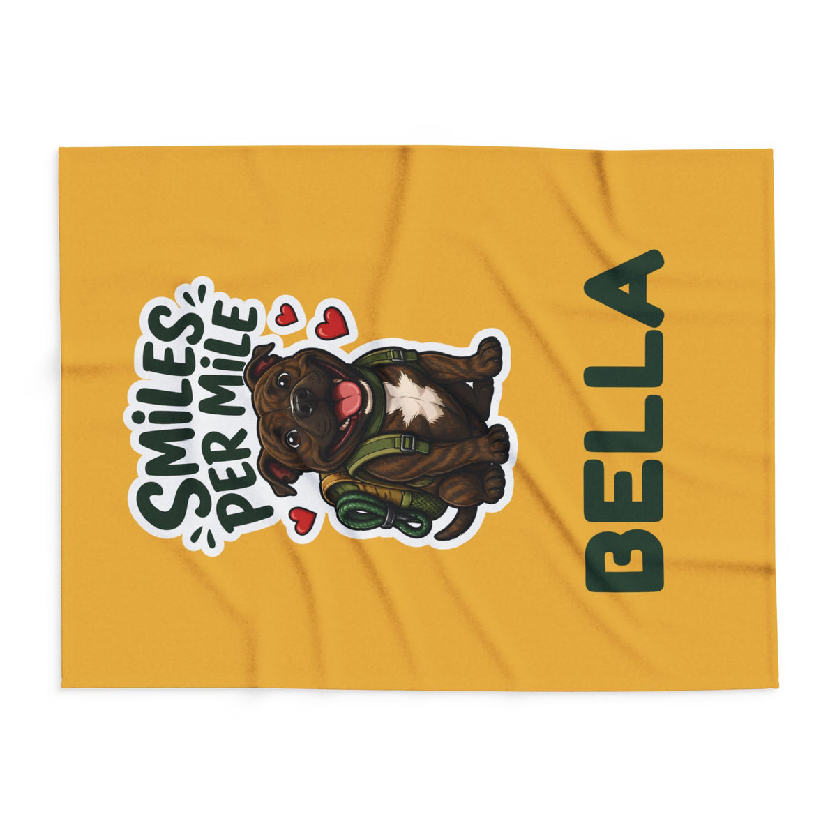 Smiles Per Mile Staffie Blanket – Personalised
