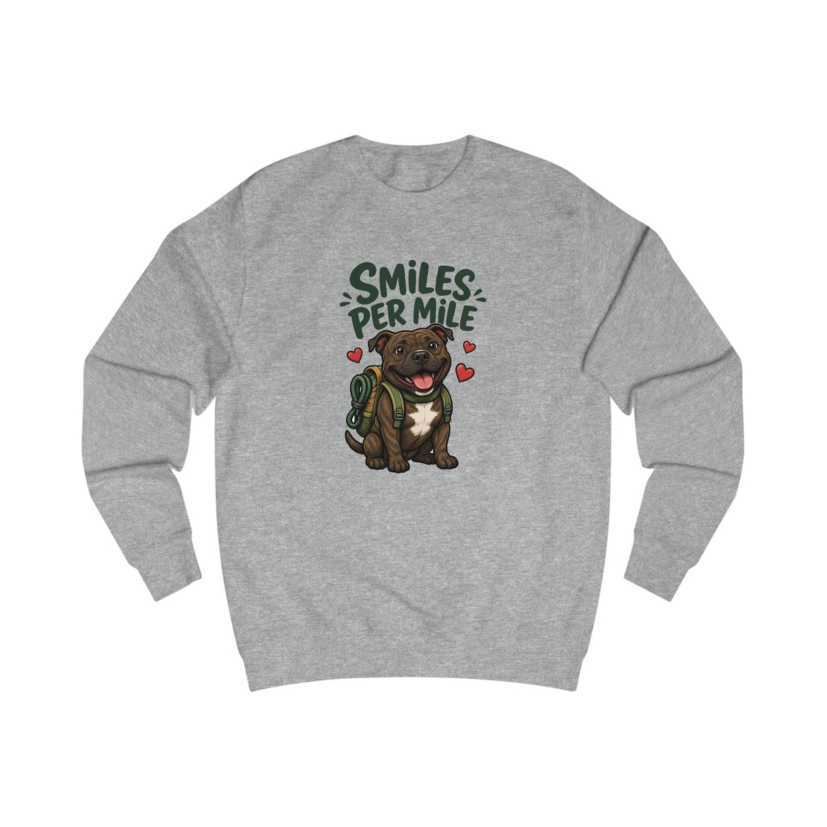 Smiles Per Mile Staffie Sweatshirt – Personalised