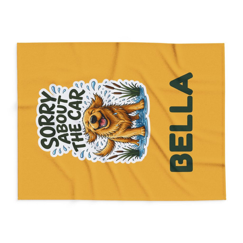 Sorry About the Car Golden Retriever Blanket – Personalised
