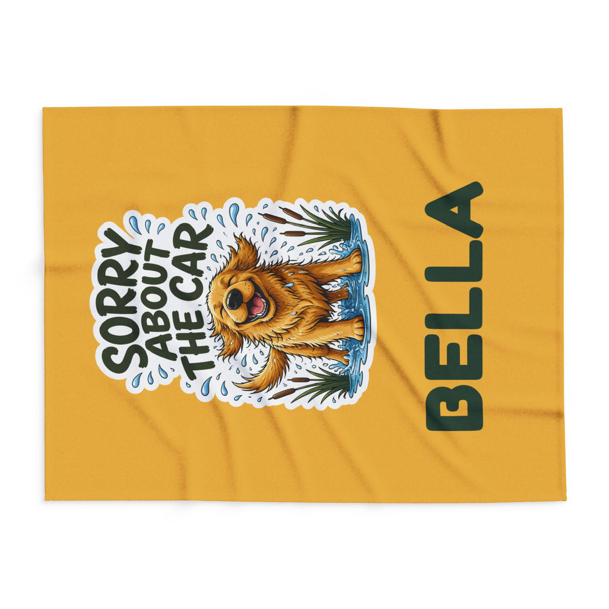 Sorry About the Car Golden Retriever Blanket – Personalised