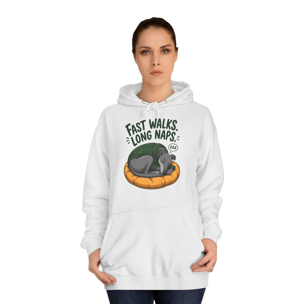 Fast Walks Long Naps Greyhound Hoodie – Personalised