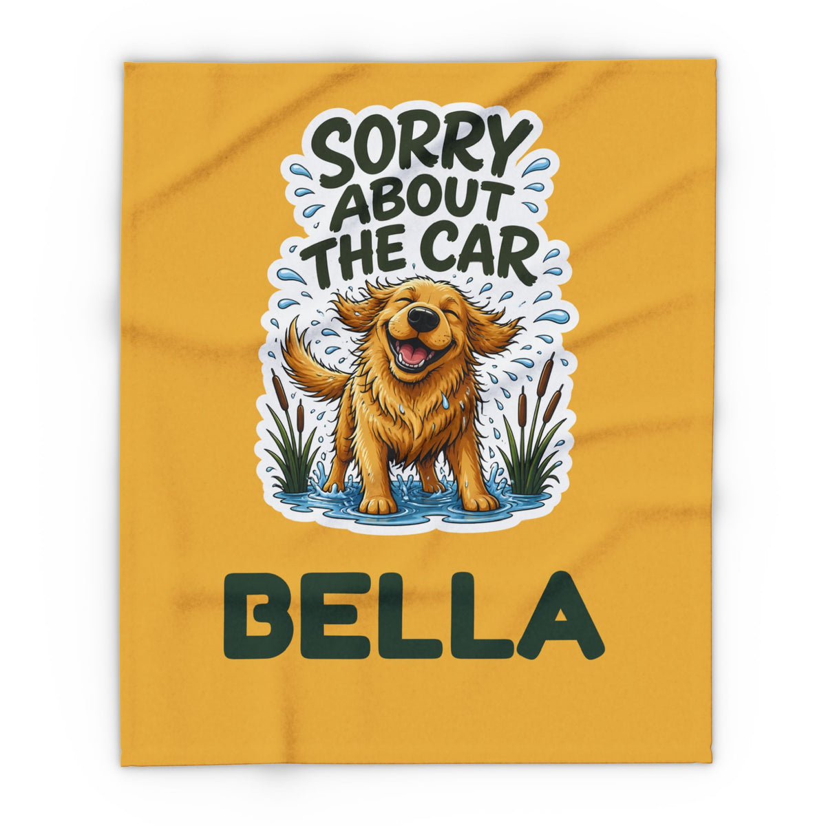 Sorry About the Car Golden Retriever Blanket – Personalised