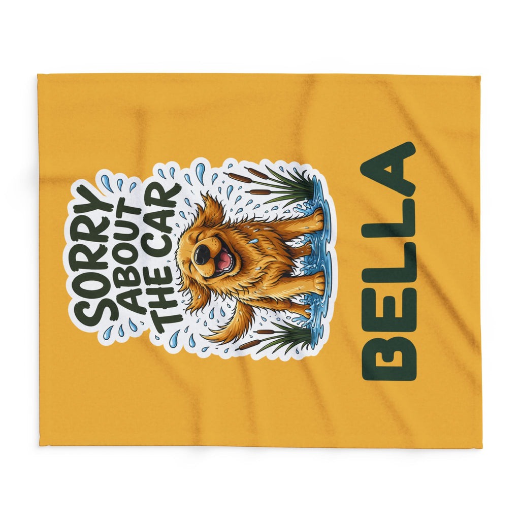 Sorry About the Car Golden Retriever Blanket – Personalised