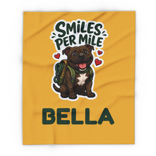 Smiles Per Mile Staffie Blanket – Personalised