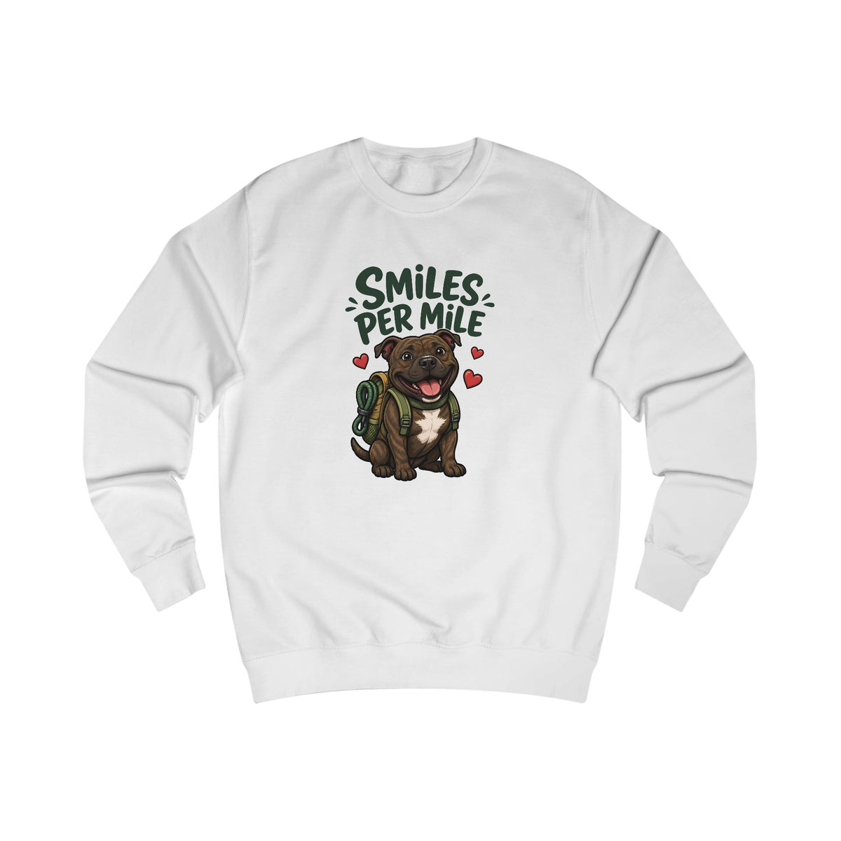 Smiles Per Mile Staffie Sweatshirt – Personalised