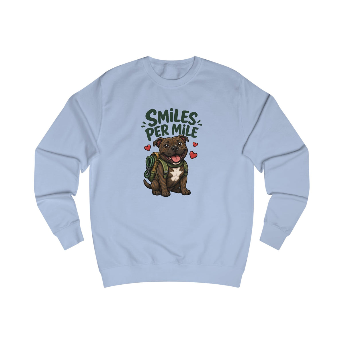 Smiles Per Mile Staffie Sweatshirt – Personalised