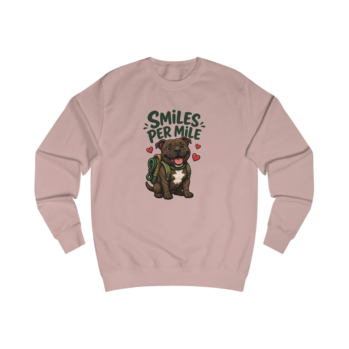 Smiles Per Mile Staffie Sweatshirt – Personalised