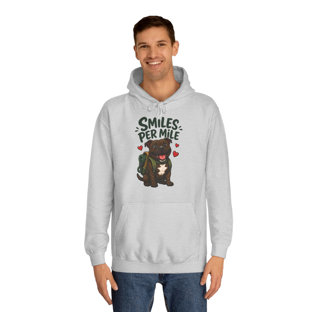 Smiles Per Mile Staffie Hoodie – Personalised