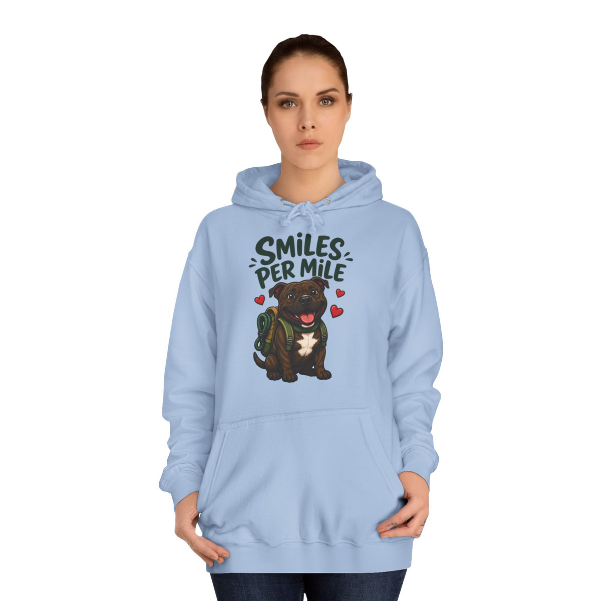 Smiles Per Mile Staffie Hoodie – Personalised
