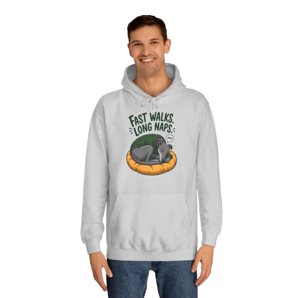 Fast Walks Long Naps Greyhound Hoodie – Personalised