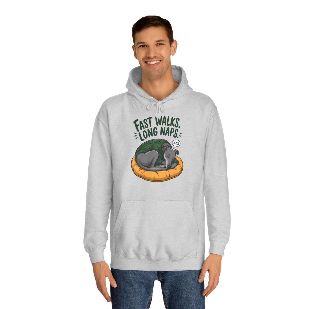 Fast Walks Long Naps Greyhound Hoodie – Personalised
