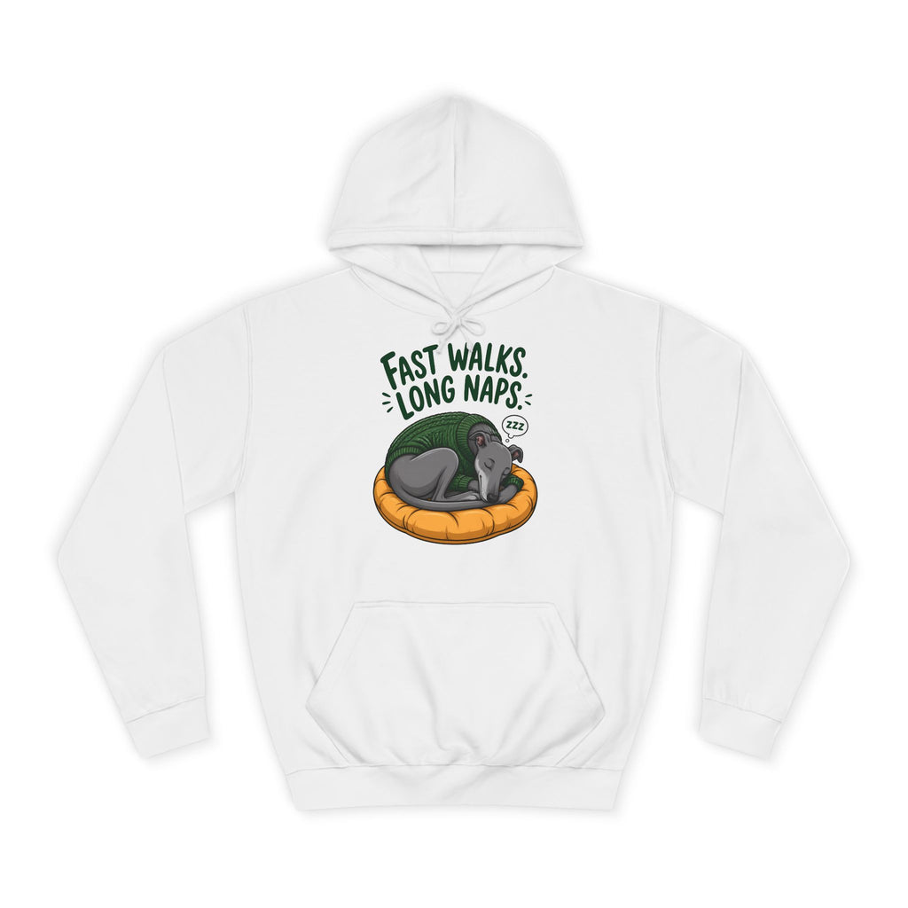 Fast Walks Long Naps Greyhound Hoodie – Personalised