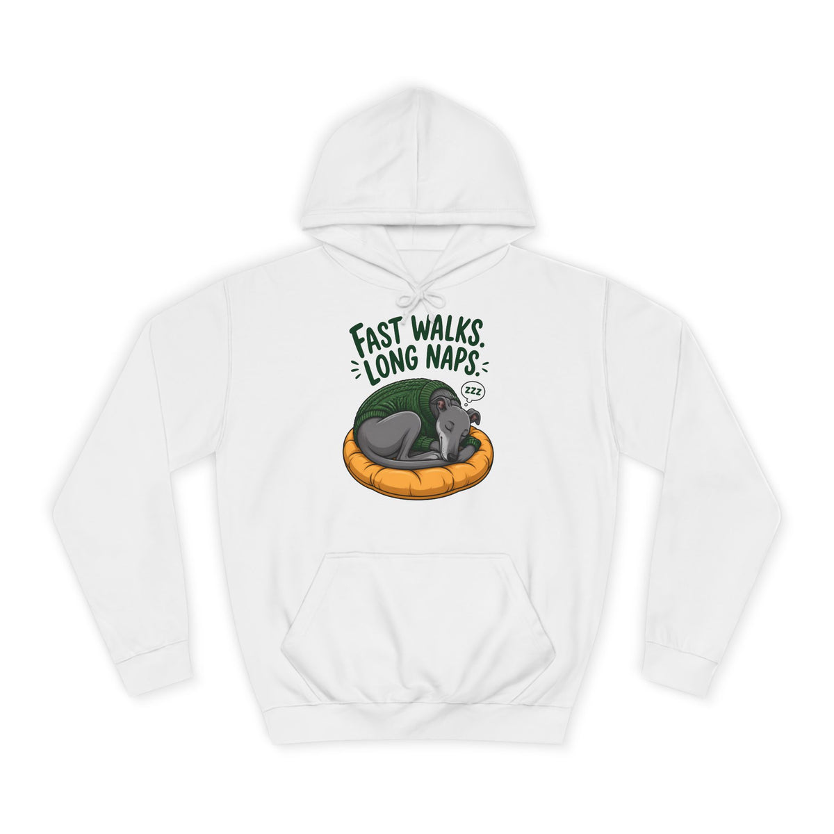 Fast Walks Long Naps Greyhound Hoodie – Personalised