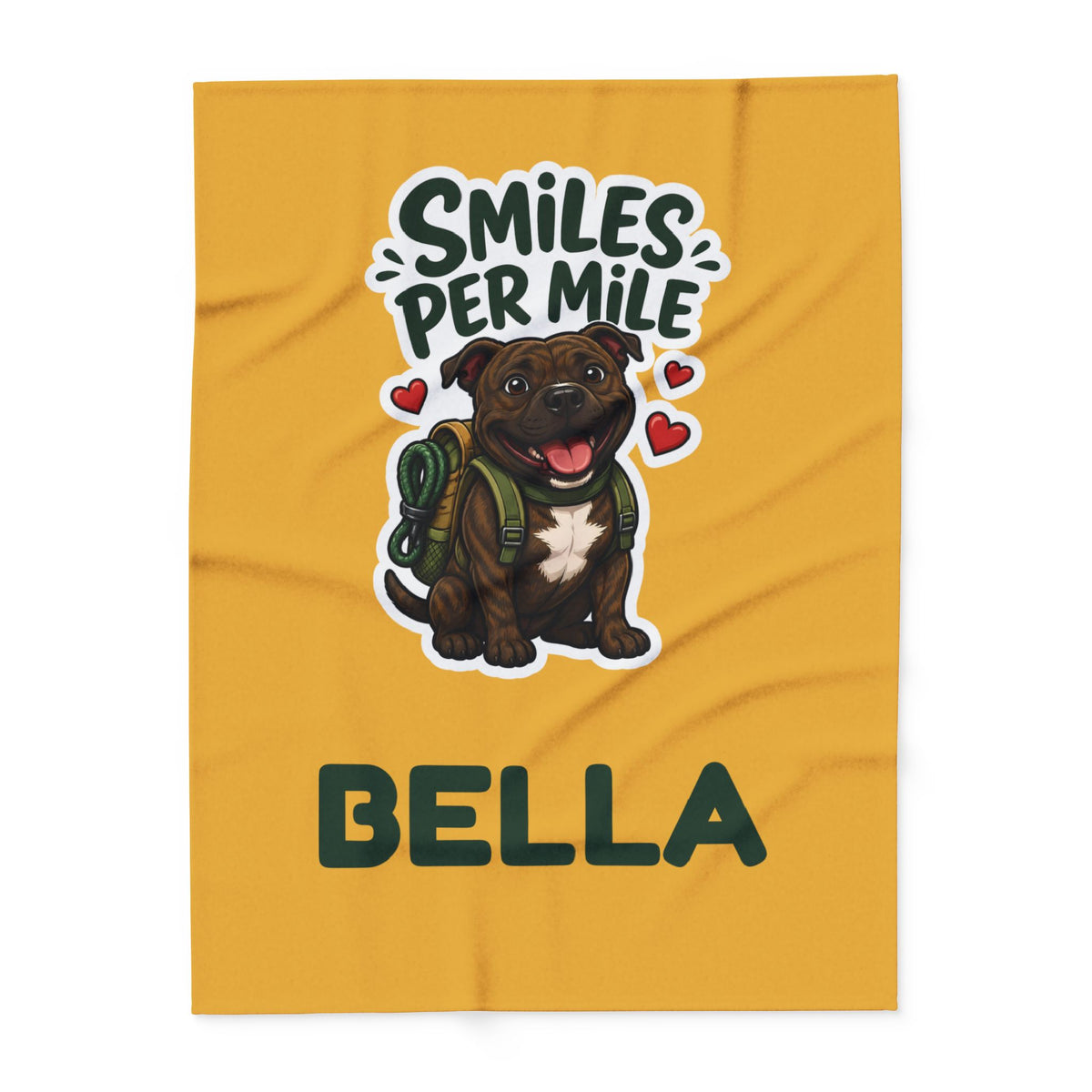 Smiles Per Mile Staffie Blanket – Personalised