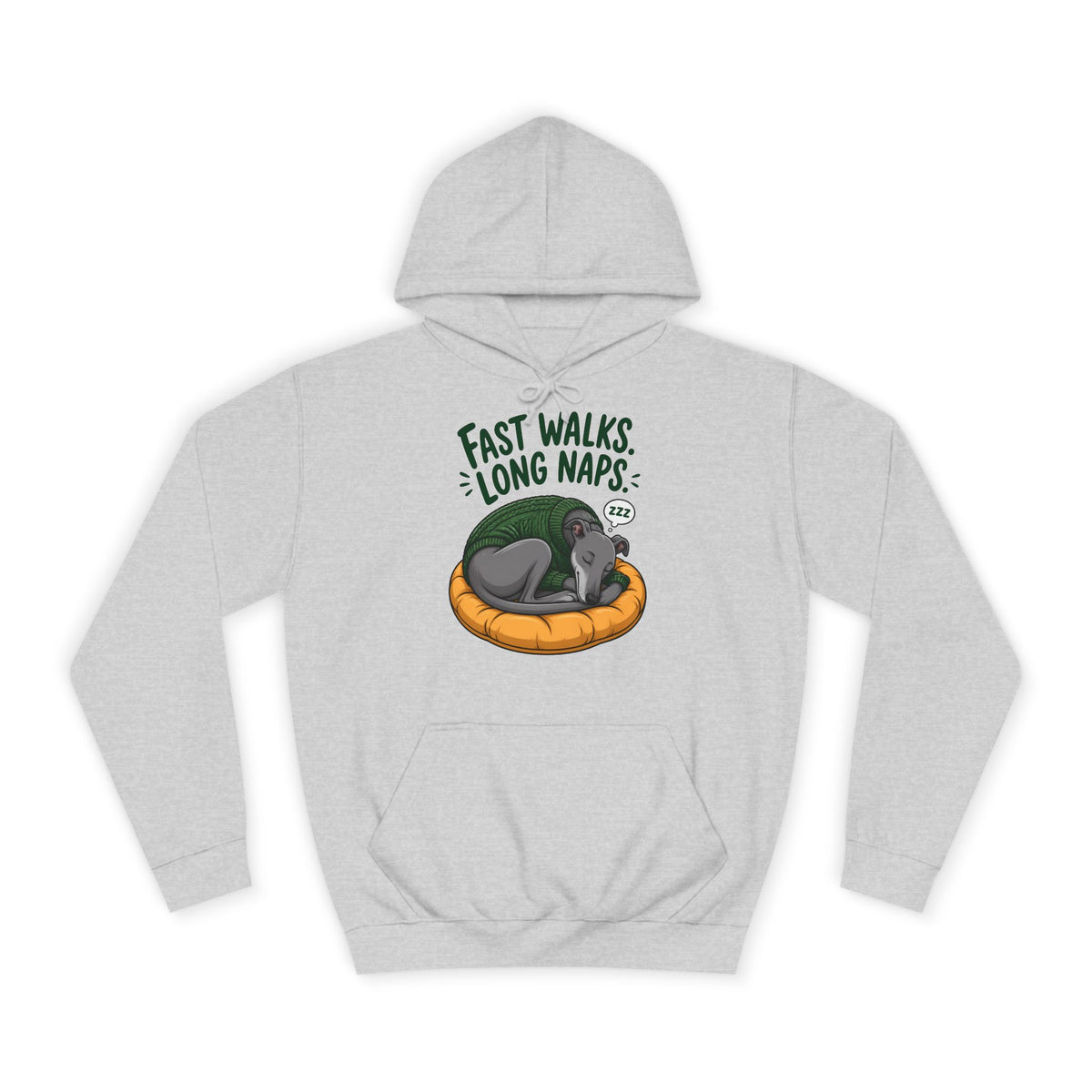 Fast Walks Long Naps Greyhound Hoodie – Personalised