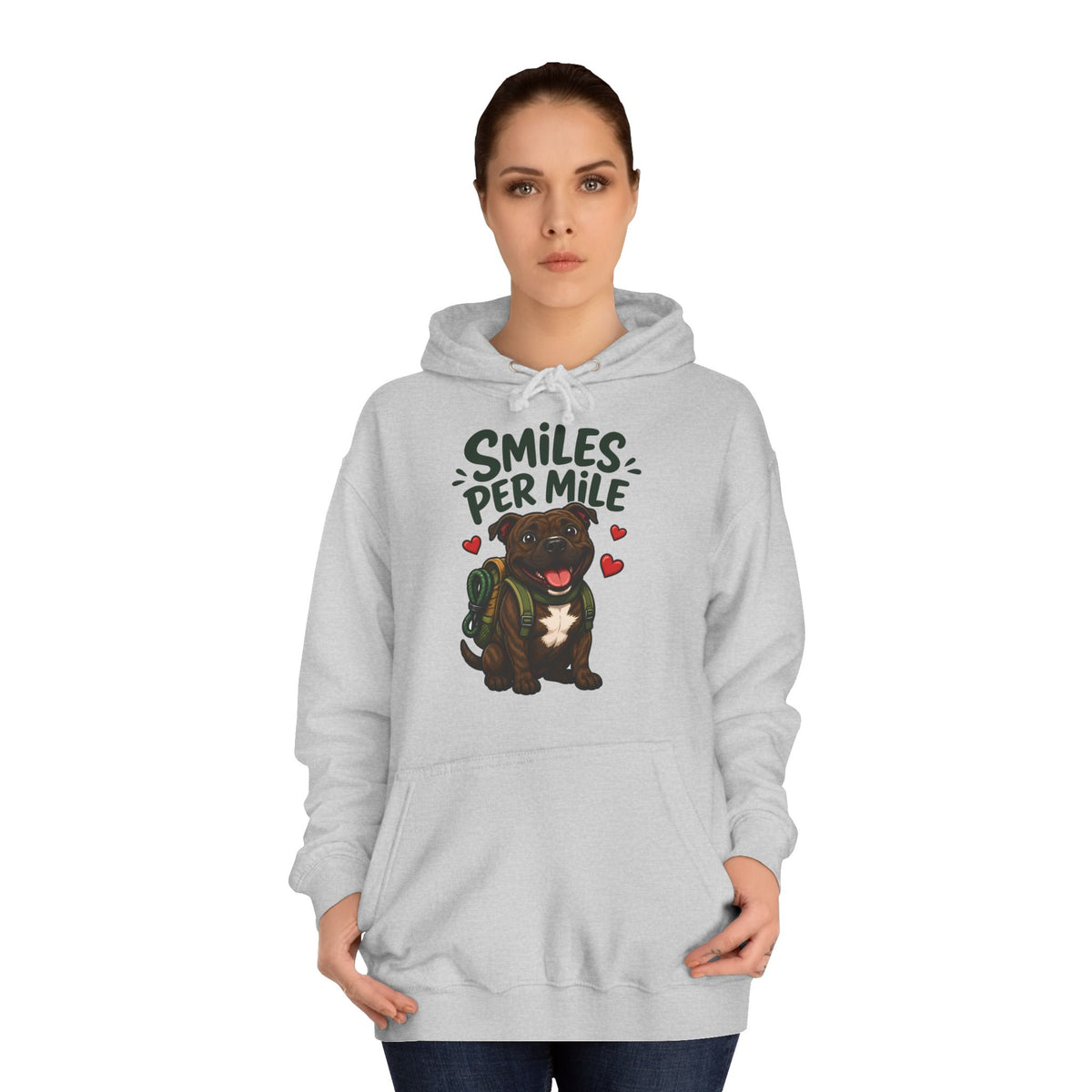 Smiles Per Mile Staffie Hoodie – Personalised