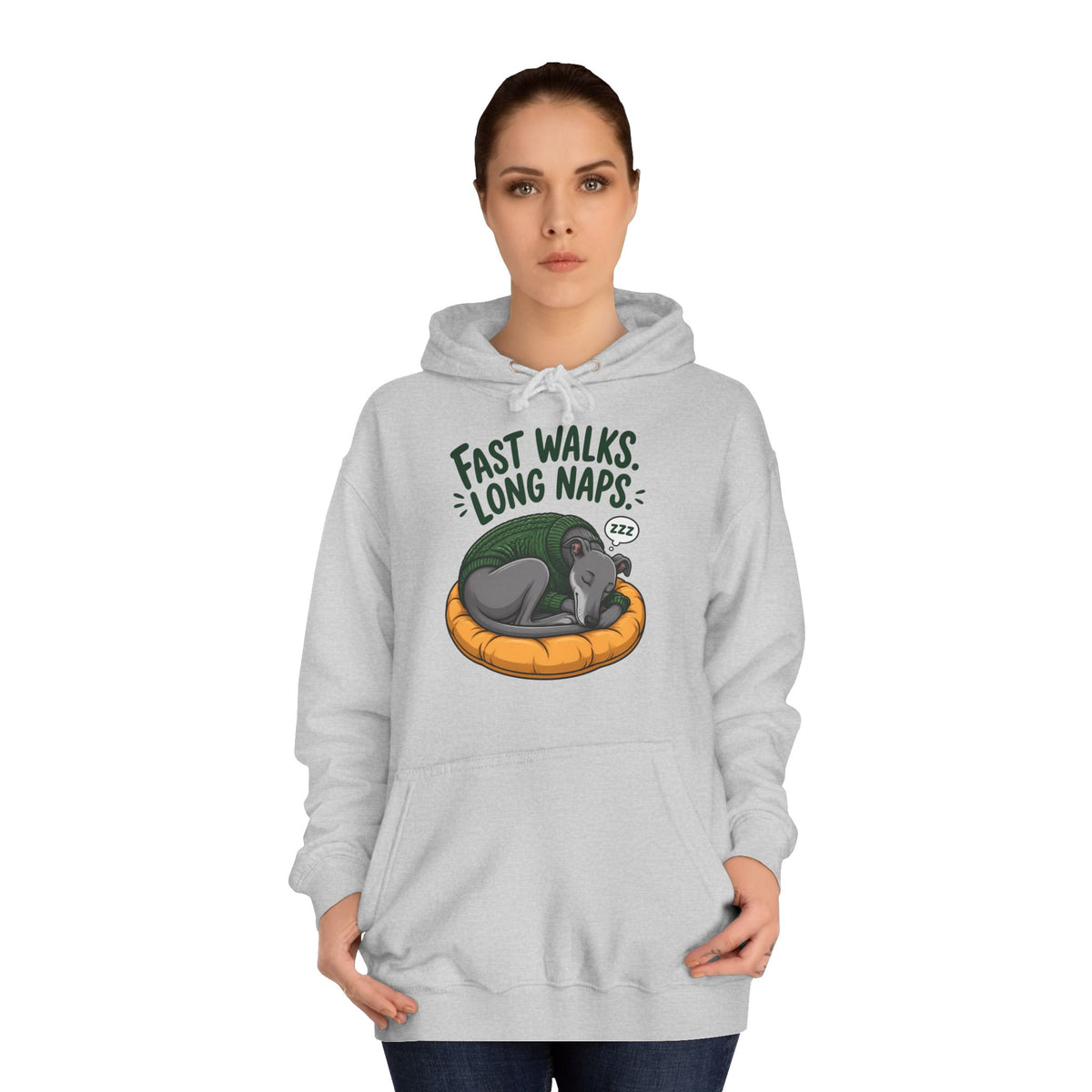 Fast Walks Long Naps Greyhound Hoodie – Personalised