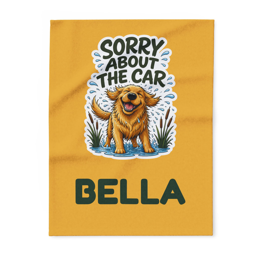 Sorry About the Car Golden Retriever Blanket – Personalised