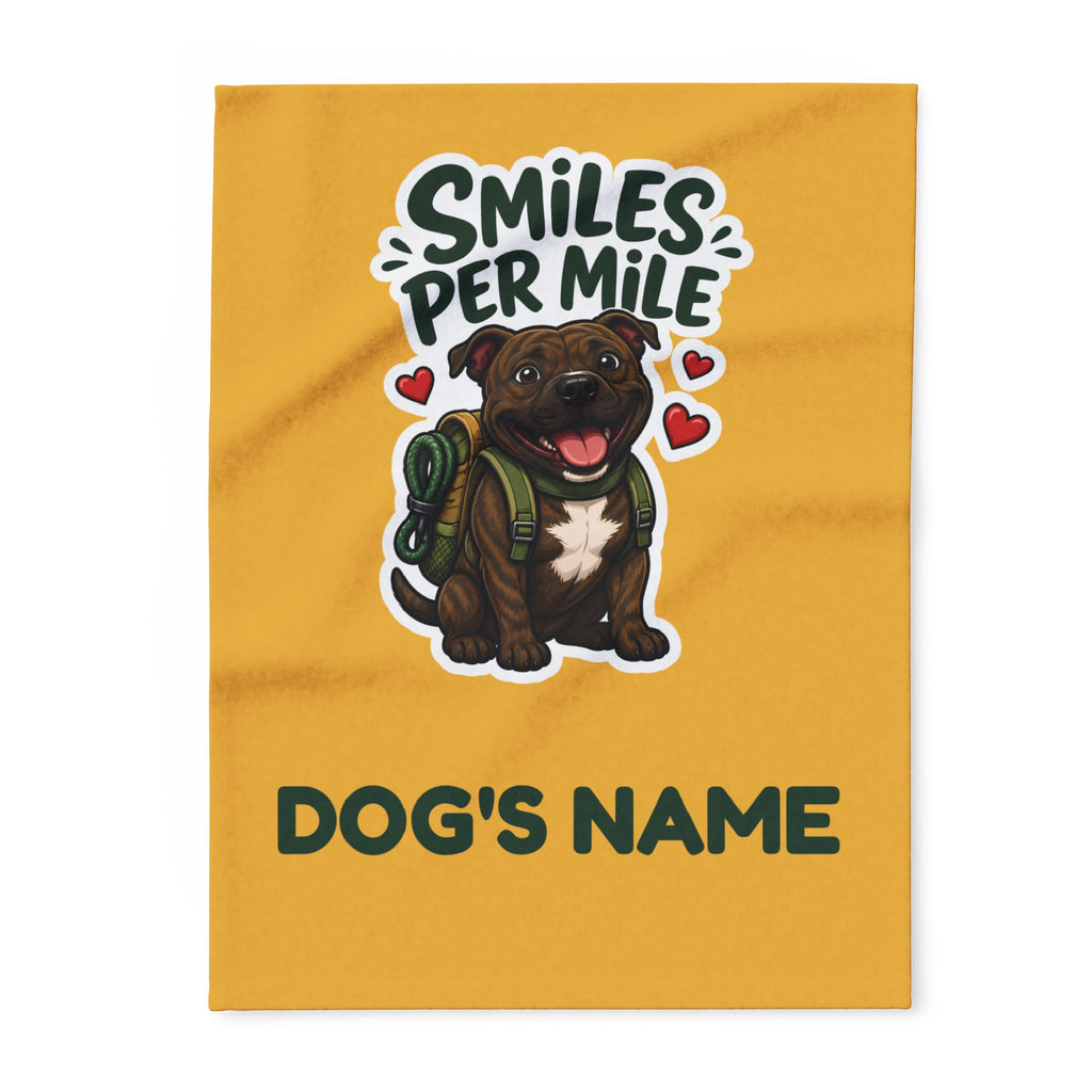Smiles Per Mile Staffie Blanket – Personalised
