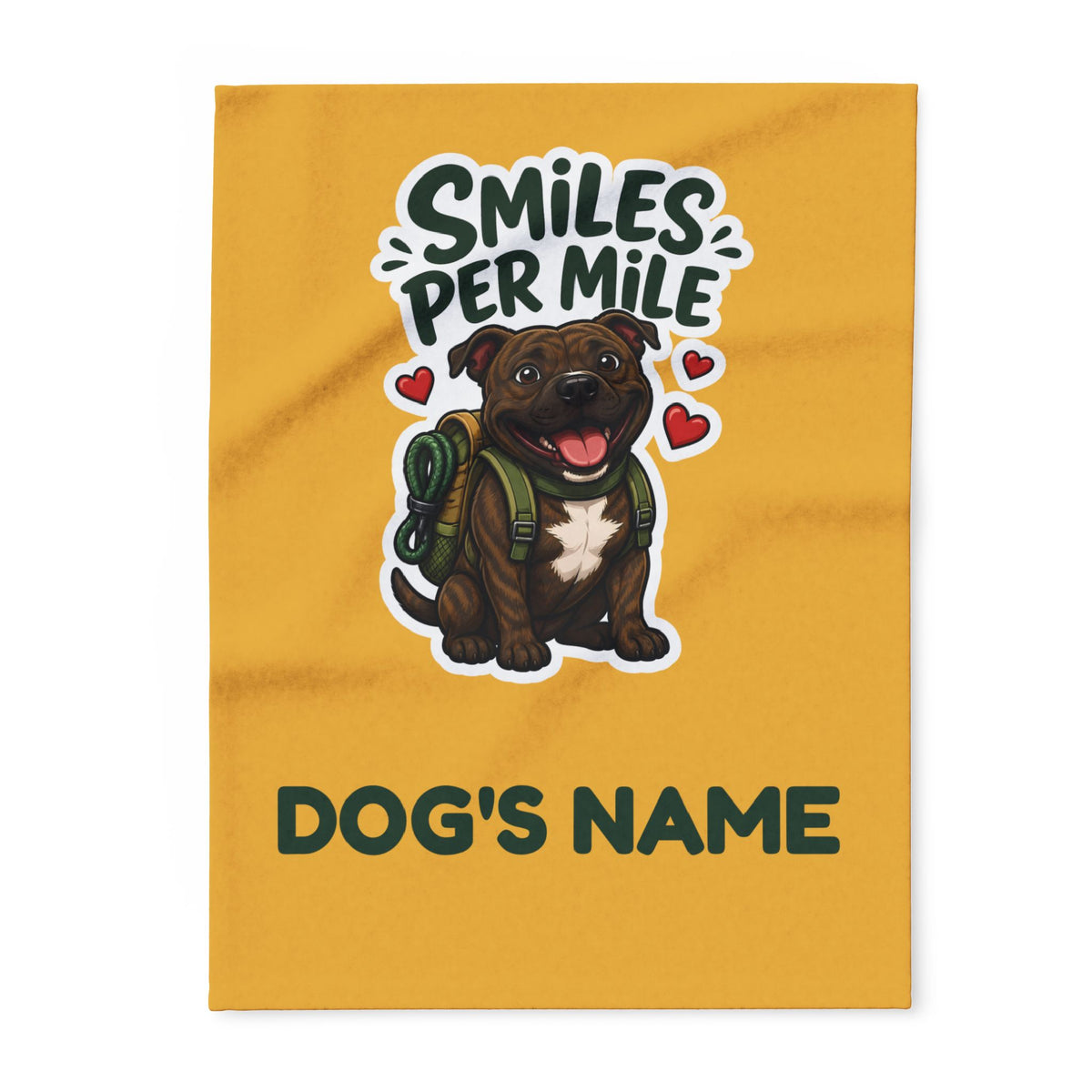 Smiles Per Mile Staffie Blanket – Personalised