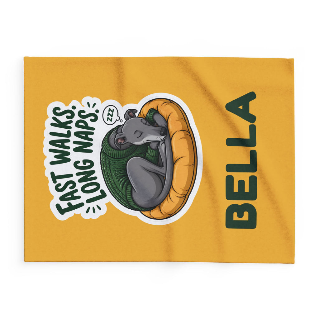 Fast Walks Long Naps Greyhound Blanket – Personalised