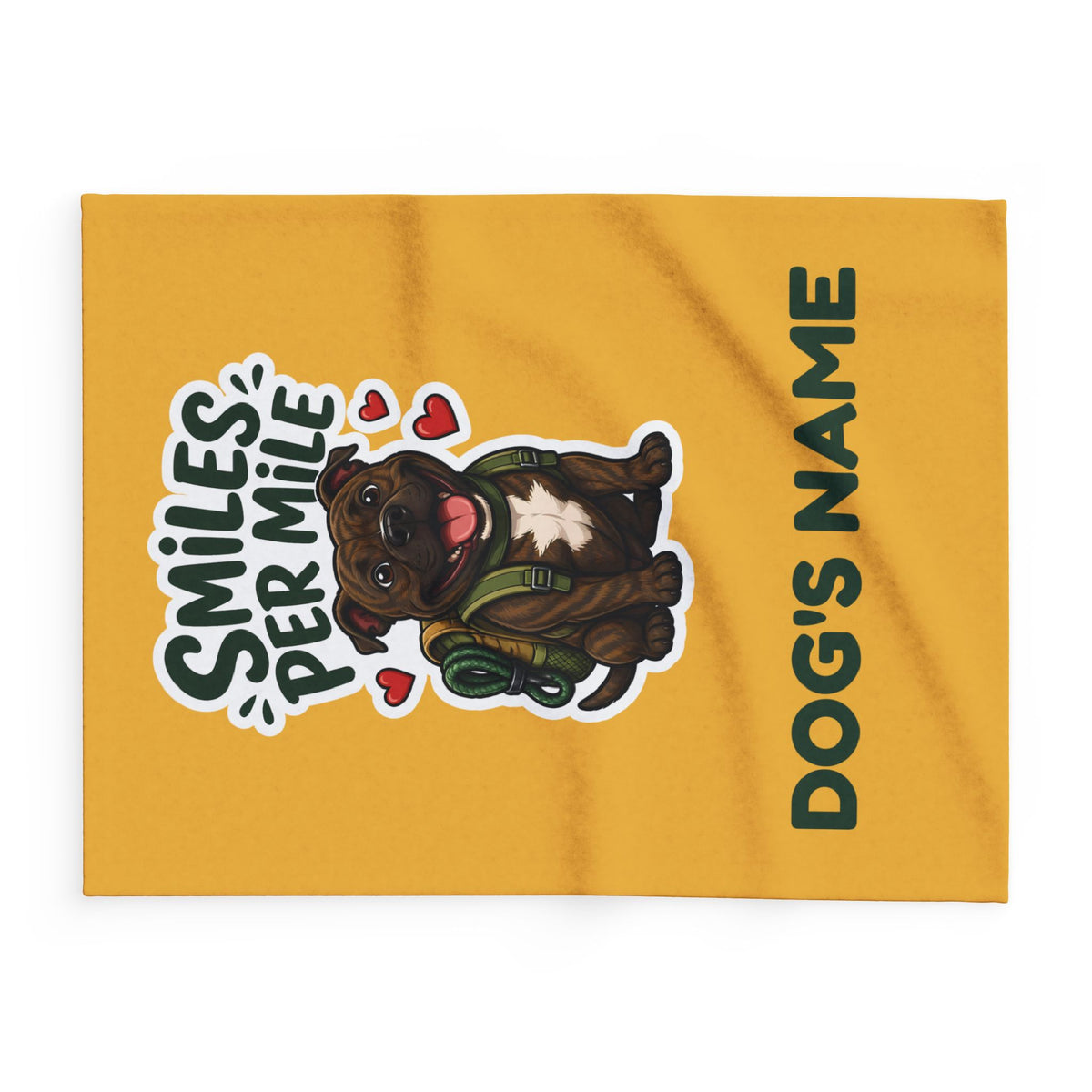 Smiles Per Mile Staffie Blanket – Personalised