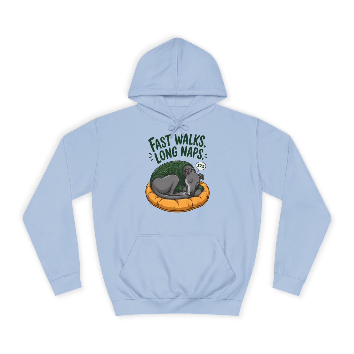 Fast Walks Long Naps Greyhound Hoodie – Personalised