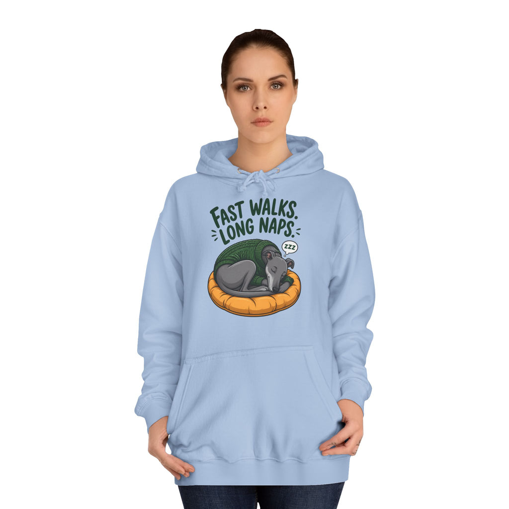 Fast Walks Long Naps Greyhound Hoodie – Personalised