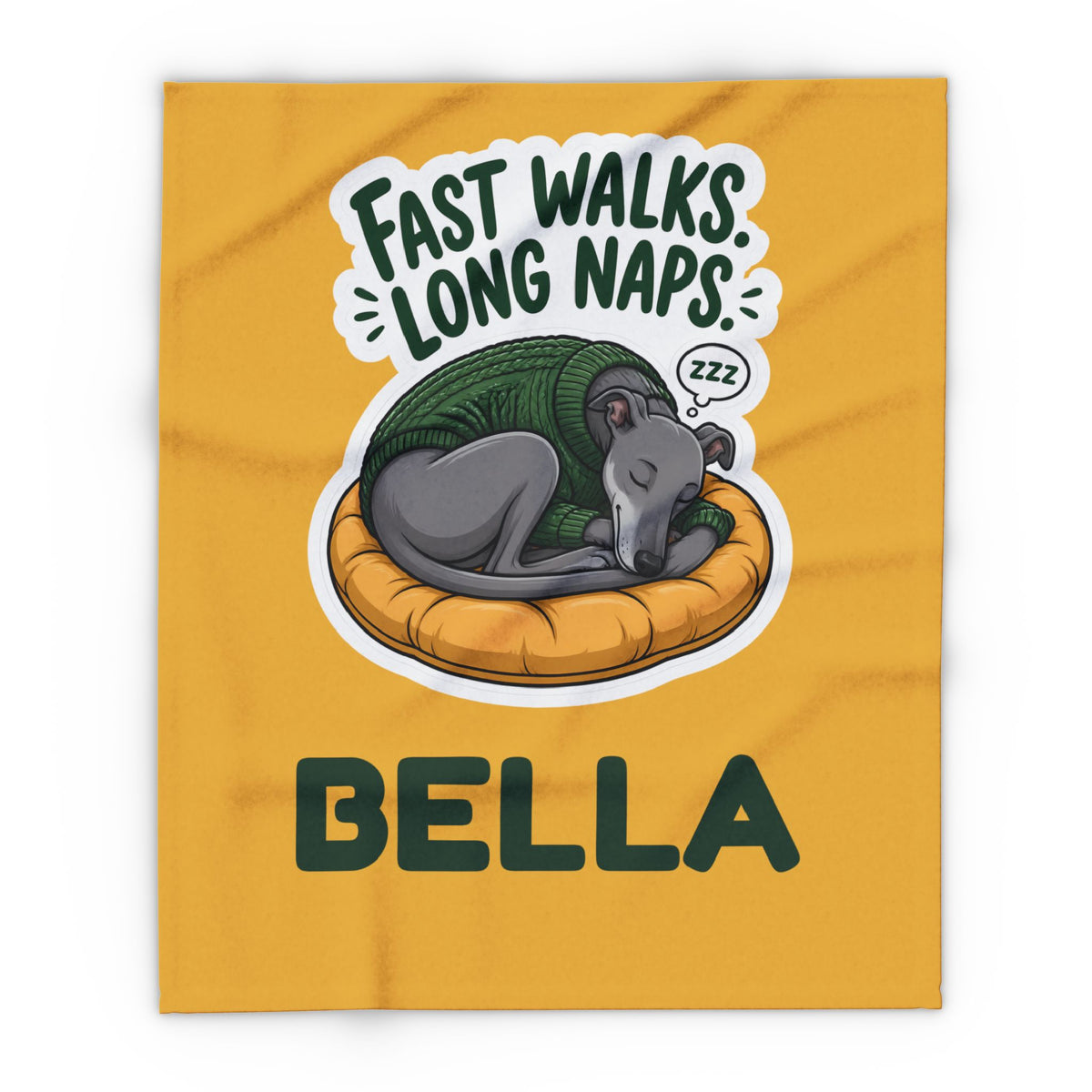 Fast Walks Long Naps Greyhound Blanket – Personalised