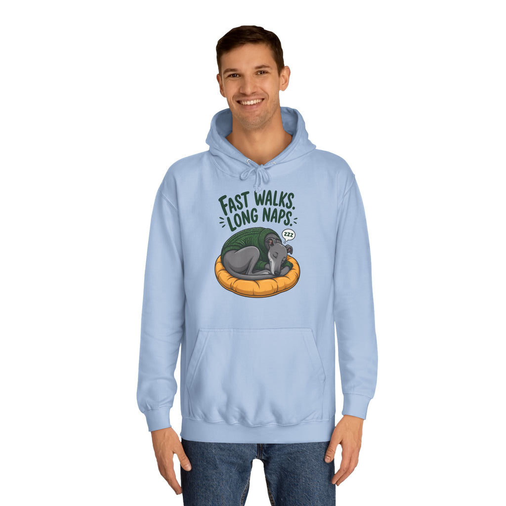 Fast Walks Long Naps Greyhound Hoodie – Personalised