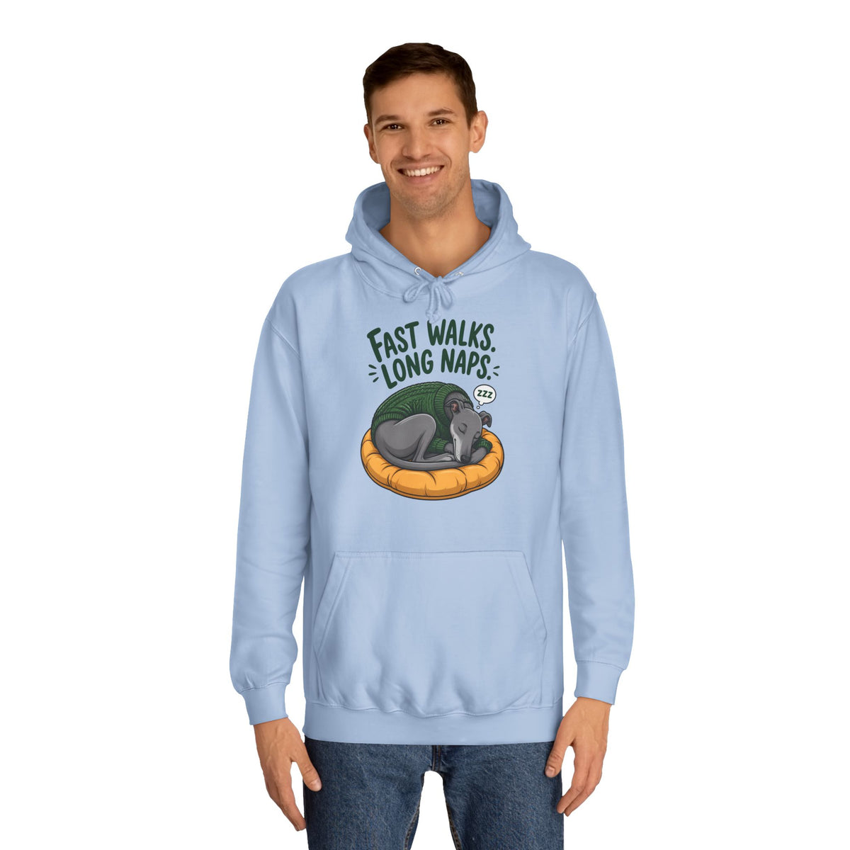 Fast Walks Long Naps Greyhound Hoodie – Personalised