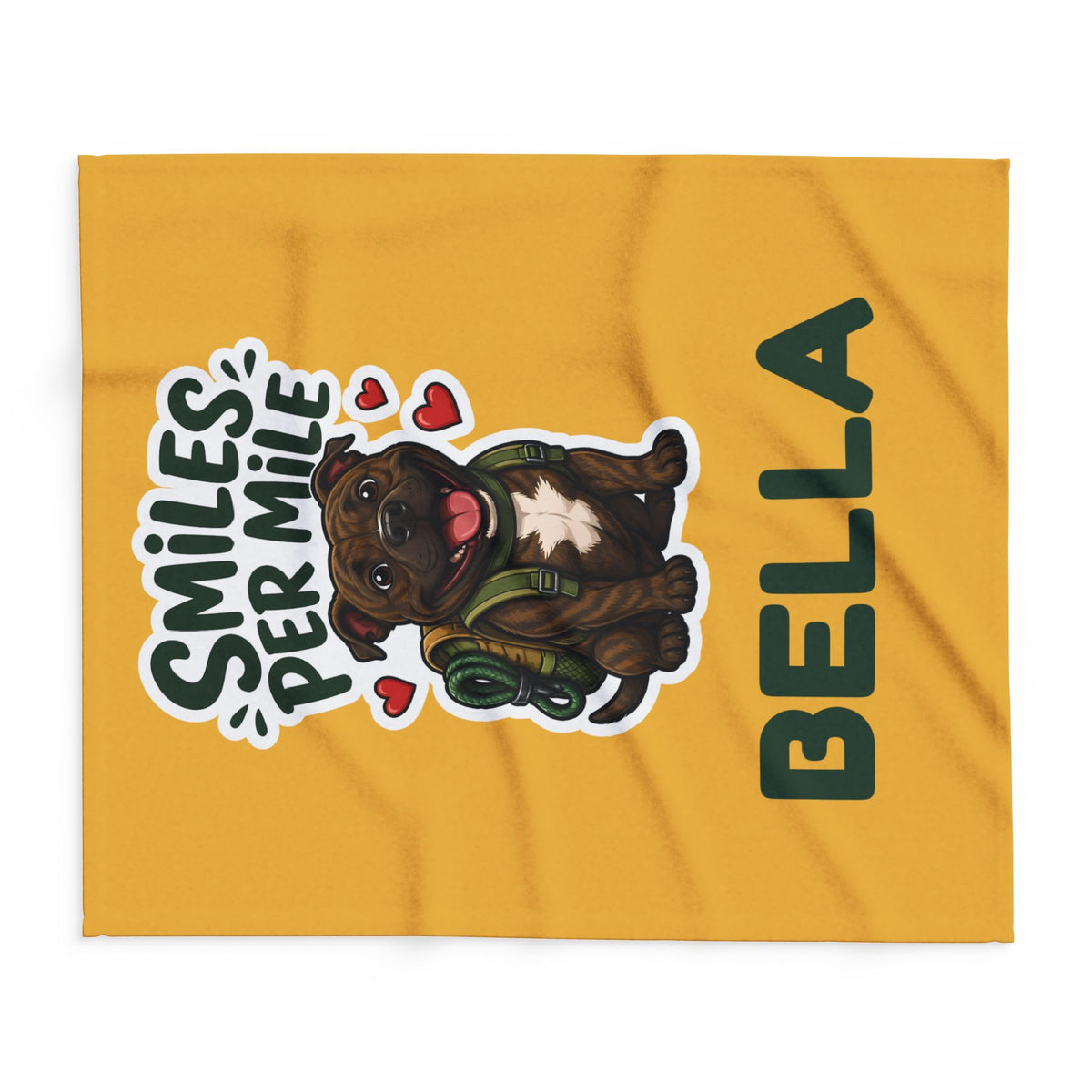 Smiles Per Mile Staffie Blanket – Personalised