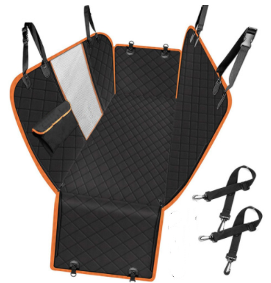 The Back Seat Hammock in black and copper with safety tethers