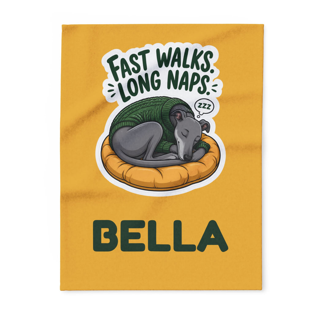 Fast Walks Long Naps Greyhound Blanket – Personalised