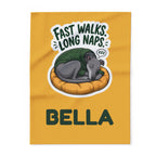 Fast Walks Long Naps Greyhound Blanket – Personalised