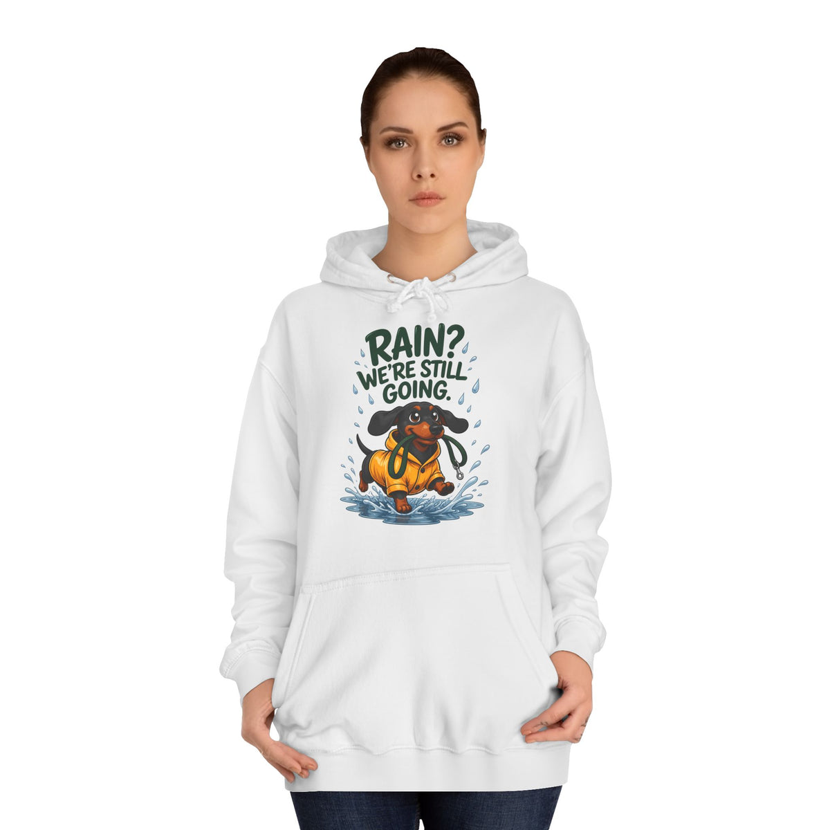 Rain? We're Still Going Dachshund Hoodie – Personalised