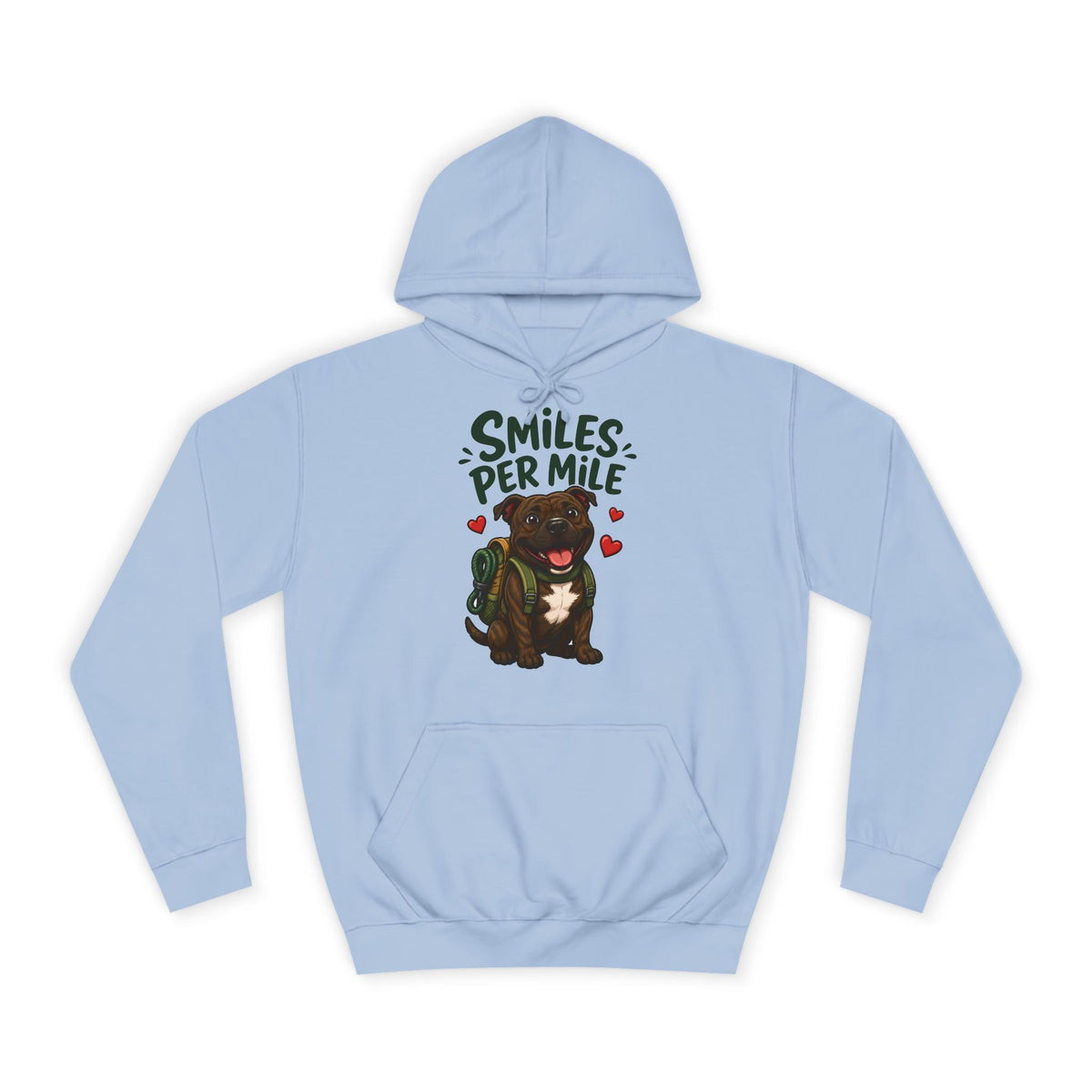 Smiles Per Mile Staffie Hoodie – Personalised